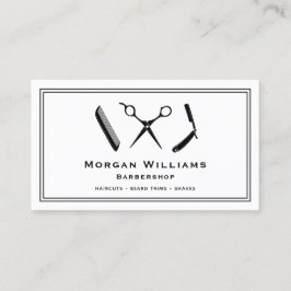 Tarjeta De Visita Único Barbershop Haircut Beard Trim Shave
