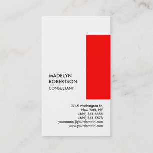 Tarjeta De Visita Único blanco rojo especial exclusivo