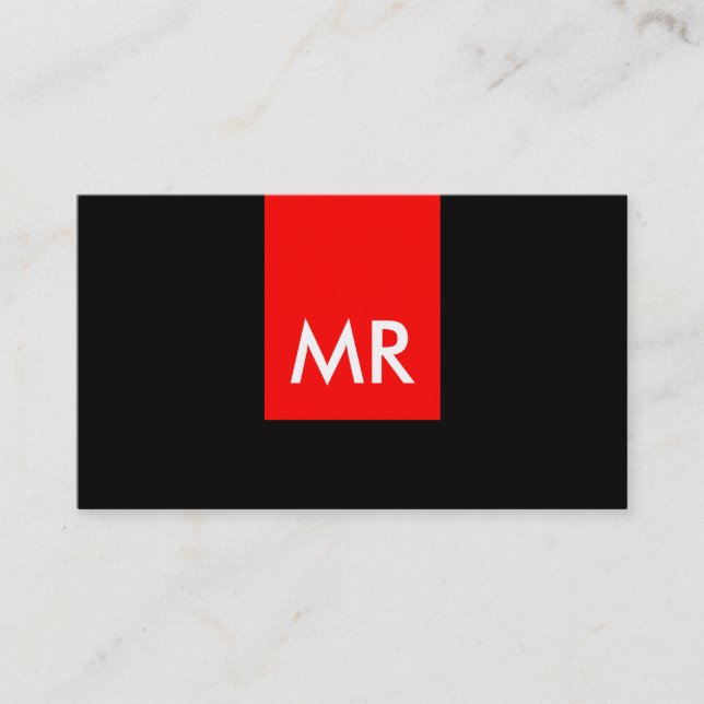 Tarjeta De Visita Único monograma exclusivo especial blanco negro (Anverso)