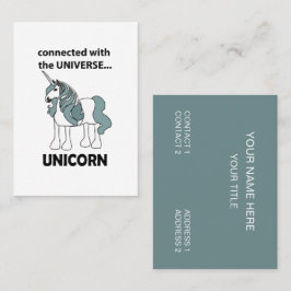 Tarjeta De Visita Unicorn Conectado Con El Universo Unicornio