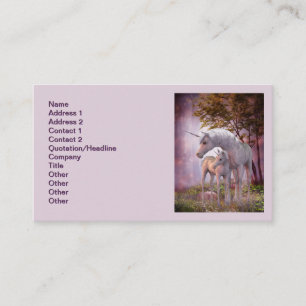Tarjeta De Visita Unicorn Mare y Foal