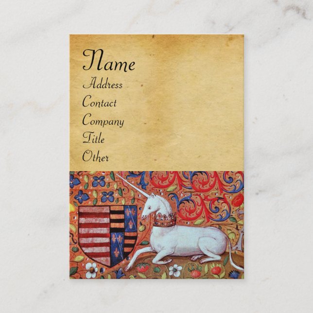 Tarjeta De Visita UNICORN/Parche marrón antiguo (Anverso)