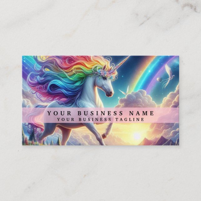 Tarjeta De Visita Unicornio Arcoíris (Anverso)