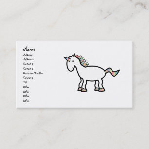 Tarjeta De Visita Unicornio blanco del arco iris