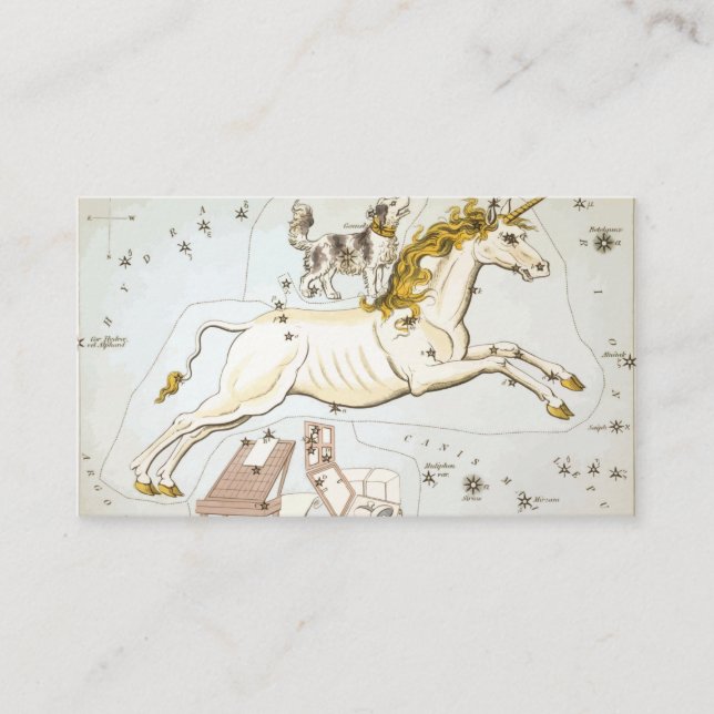 Tarjeta De Visita Unicornio - Constelación - Estrella - Astronomía (Anverso)