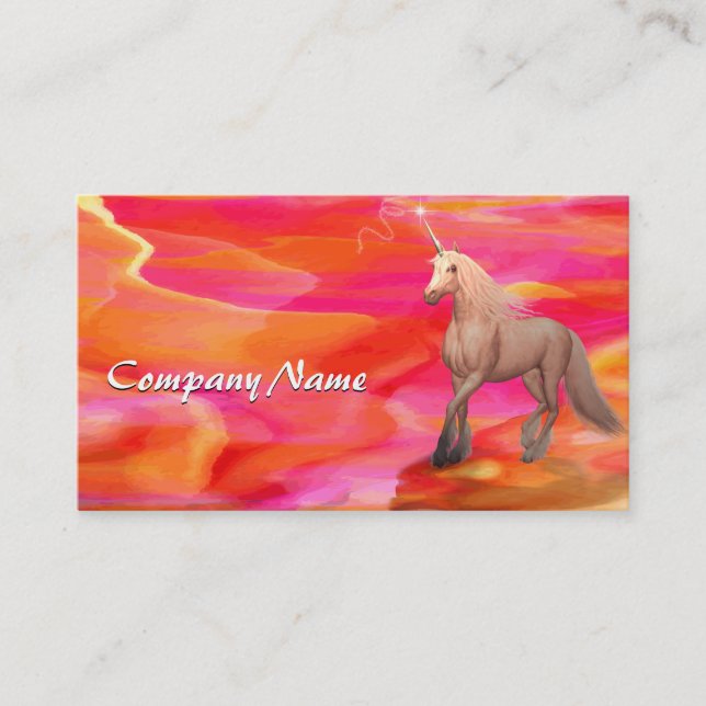 Tarjeta De Visita Unicornio en desierto pintado (Anverso)