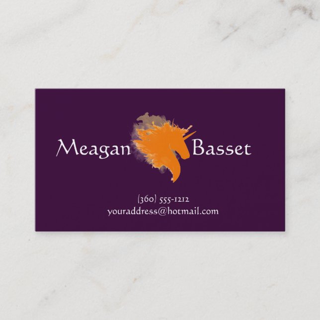 Tarjeta De Visita Unicornio en el fuego (Anverso)