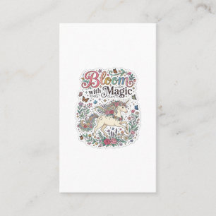 Tarjeta De Visita Unicornio florece con tipografía vectorial premium
