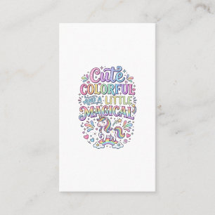Tarjeta De Visita Unicornio Lindo Colorido y un Poco Mágico Original