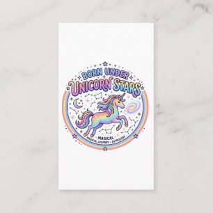 Tarjeta De Visita Unicornio nacido bajo estrellas de unicornio diver