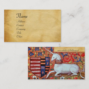 Tarjeta De Visita UNICORNIO/pergamino antiguo de Brown