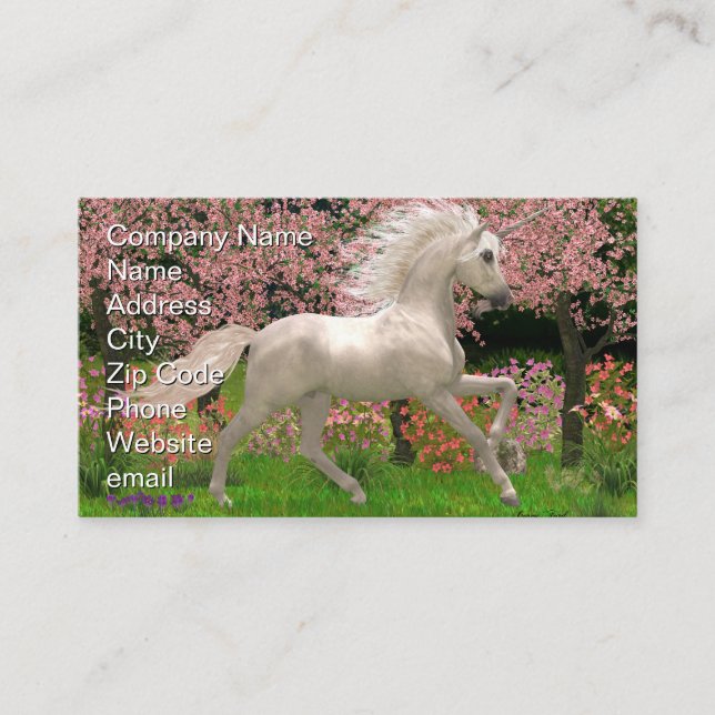 Tarjeta De Visita Unicornio y bosque (Anverso)