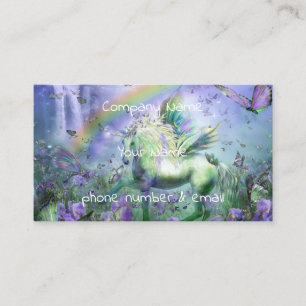 Tarjeta De Visita unicornio y mariposas