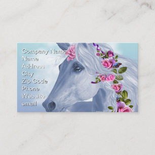 Tarjeta De Visita Unicornio y Rosas