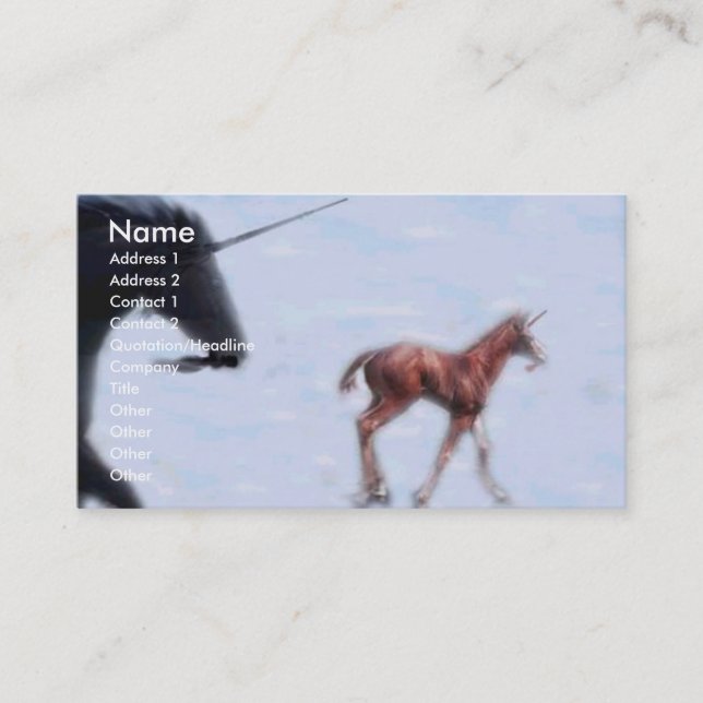 Tarjeta De Visita Unicornios (Anverso)