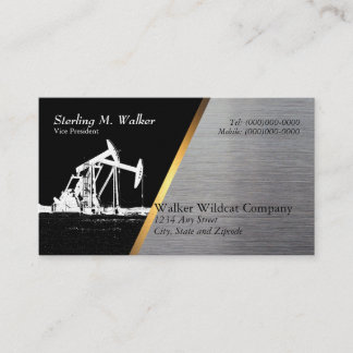 Tarjeta De Visita Unidad de Bombeo de Petróleo Blanco Silueta (Aspec