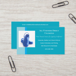 Tarjeta De Visita Uniforme de Azure Blue Medical Clogs