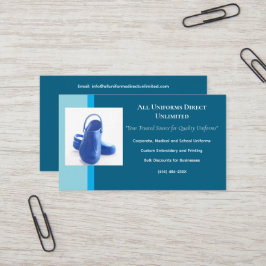 Tarjeta De Visita Uniforme de Clogs Médicos Azules