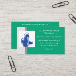 Tarjeta De Visita Uniforme de Clogs Médicos Gris-Azul Verde