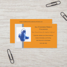 Tarjeta De Visita Uniforme de Clogs Médicos Gris Blue naranja