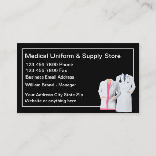 Tarjeta De Visita Uniforme Médico Y Tienda De Suministros