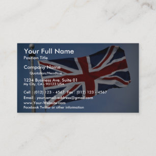 Tarjeta De Visita Union Jack, Inglaterra