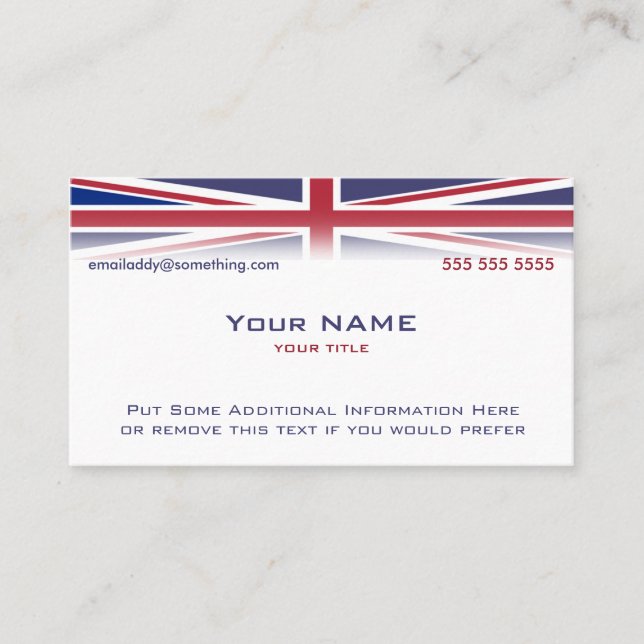 Tarjeta De Visita Union Jack versión 1 (Anverso)