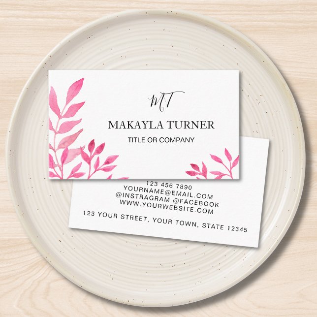 Tarjeta De Visita Unique Pink Watercolor  (Subido por el creador)