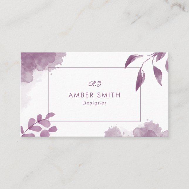 Tarjeta De Visita Unique Watercolor Modern Business Card | Artistic  (Anverso)