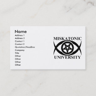 TARJETA DE VISITA UNIVERSIDAD DE MISKATONIC