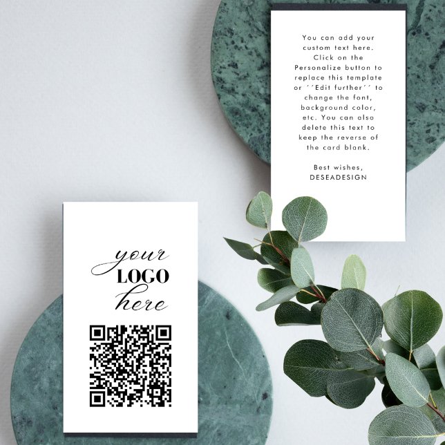 Tarjeta De Visita Upload Your Own Printing Custom Logo Text QR Code (Subido por el creador)
