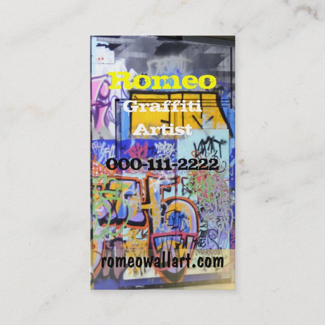 Tarjeta de visita urbana de la pintada (Anverso)