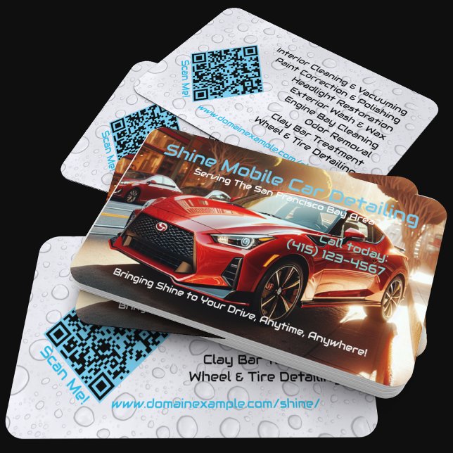 Tarjeta De Visita URL de código QR del auto automático móvil elegant (Subido por el creador)