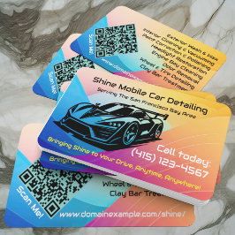 Tarjeta De Visita URL de código QR que desmarca el coche automático 