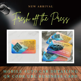 Tarjeta De Visita URL de código QR que desmarca el coche automático