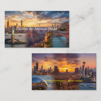 Tarjeta De Visita USA Travel & Emergency Info Business Card - Person