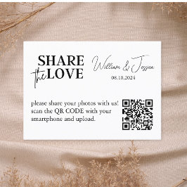 Tarjeta De Visita Uso Compartido De Foto boda Con Código QR