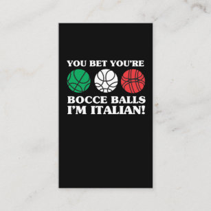 Tarjeta De Visita Usted apuesta sus bolas de Bocce - soy italiano
