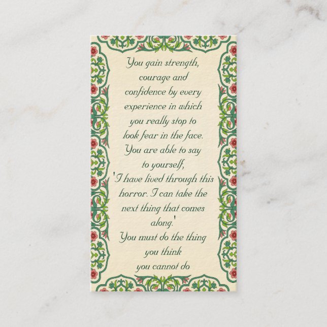 Tarjeta De Visita Usted gana fuerza, valor y confianza cerca (Anverso)