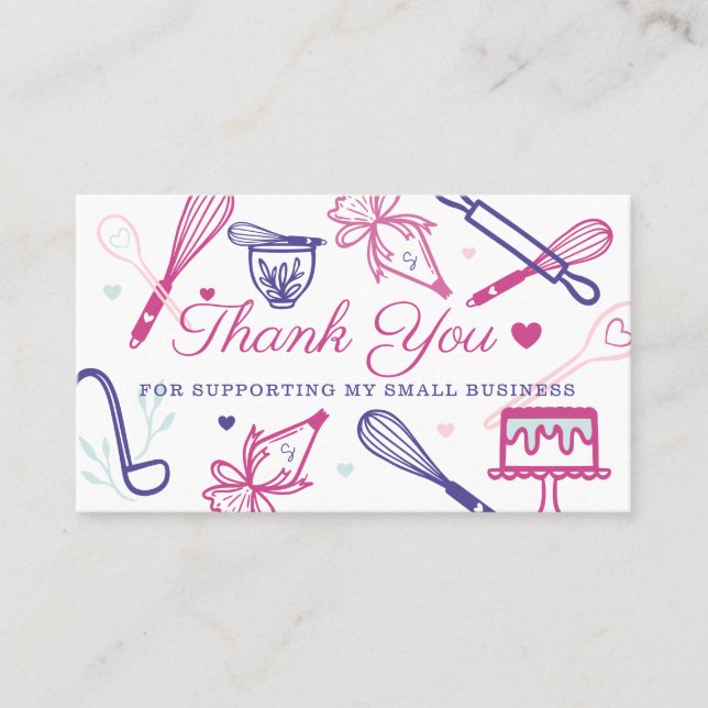Tarjeta De Visita Utensil de hormigón y cocina colorido gracias (Anverso)