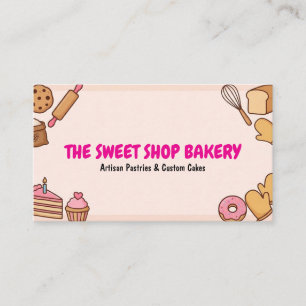 Tarjeta De Visita Utensilio de repostería crema rosada