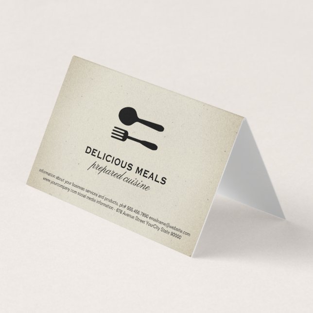 Tarjeta De Visita Utensilios alimentarios (Anverso)