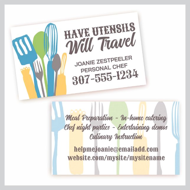 Tarjeta De Visita utensilios de cocina cocina cocina cocina cocina c (Subido por el creador)