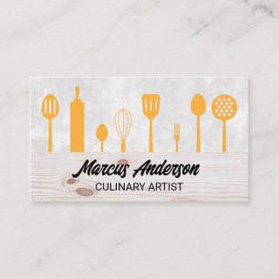 Tarjeta De Visita Utensilios de cocina   Culinario   Chef
