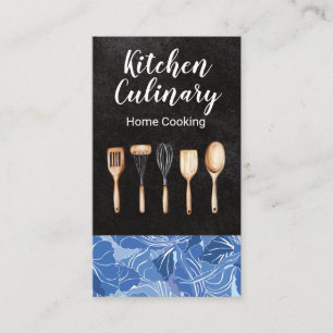 Tarjeta De Visita Utensilios de cocina de madera