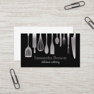 Tarjeta De Visita Utensilios de cocina modernos y chic para cocinar 