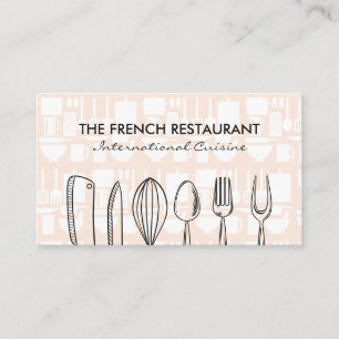 Tarjeta De Visita Utensilios de cocina para ilustraciones