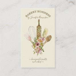 Tarjeta De Visita Utensilios de horneado Cocina Cocinera Marfil