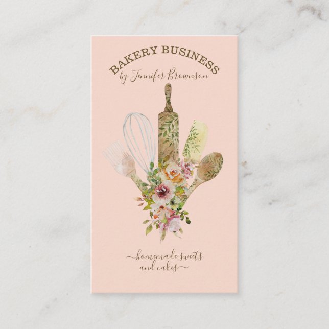 Tarjeta De Visita Utensilios de hornear Cocina Cocina Chef vertical  (Anverso)