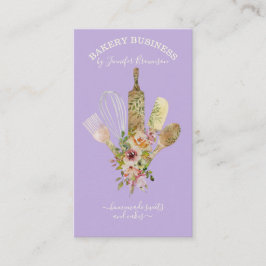 Tarjeta De Visita Utensilios de hornear Cocina Cocinera Púrpura